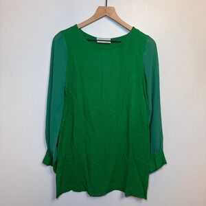 Tinley Women's Kelly Green Long Sleeve Button Cuff Tunic Top Size Large